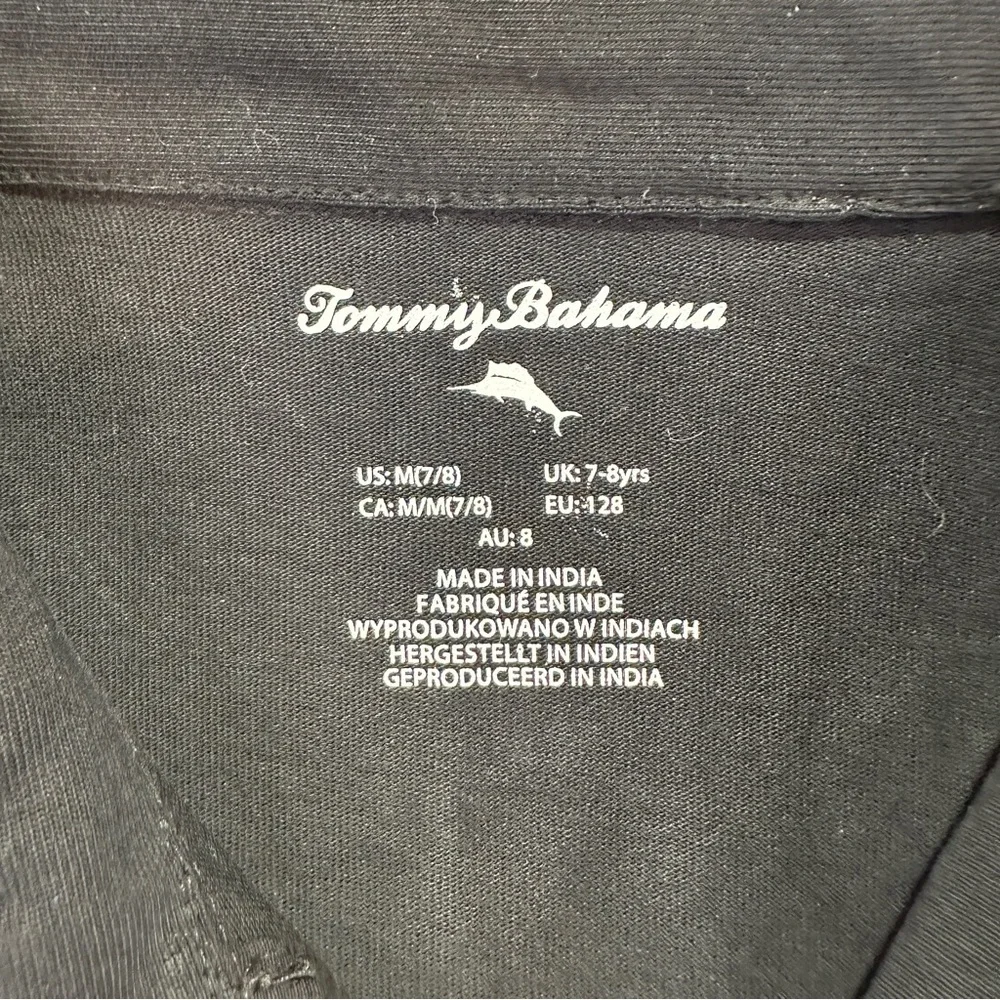 NWT Tommy Bahama Kids Plaid Collared Black Long-Sleeve Shirt - Medium 7/8